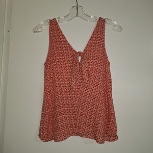 Maeve Red and White Patterned Sleeveless Top Anthropologie XS